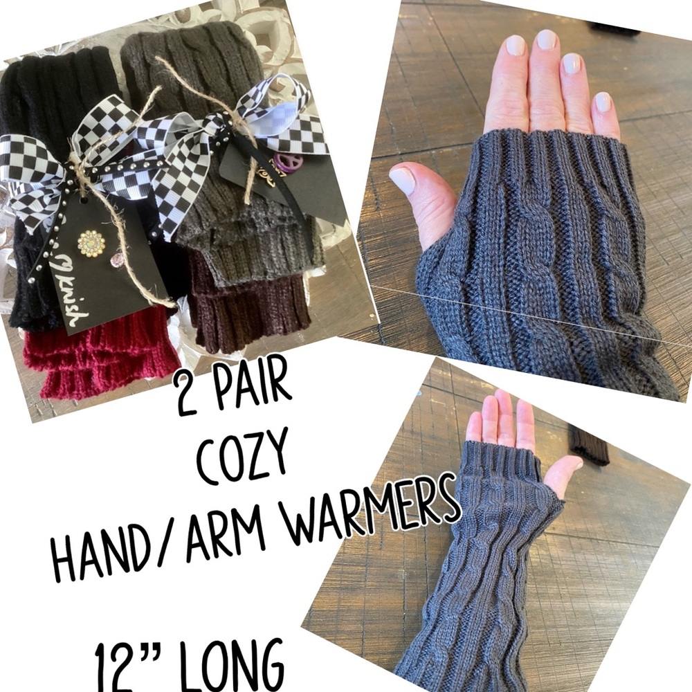 🌸BACK IN!! 2 PAIR 12” Cable Knit Hand/Arm Warmers